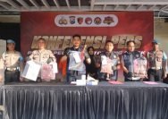 Konferensi pers ungkap kasus pembacokan yang digelar di Mapolres Pelabuhan Tanjung Perak Surabaya, Kamis (22/5/2025) /Hum-res