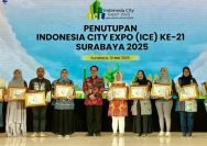 Acara penutupan ICE ke-21 dan IIAF 2025 di Grand City Surabaya, Sabtu (10/5/2025) malam.