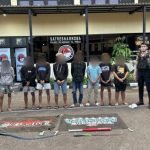 Para remaja yang diduga hendak tawuran saat diamankan Sat Samapta Polres Pelabuhan Tanjung Perak (dok. hum Res Perak)