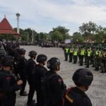 Apel pengamanan sebelum acara pengesahan warga baru PSHT di Kampus Universitas Dr. Soetomo Surabaya, pada Jumat, 27 Juni 2025 (dok. Hum Res)
