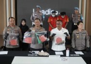 Konferensi pers pengungkapan tiga kasus pencurian motor yang digelar di Polrestabes Surabaya, Rabu (9/7/2025). (Hum-Res)