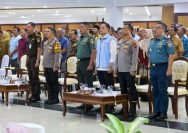 Forkopimda Surabaya mengikuti acara peluncuran kelembagaan Koperasi Merah Putih bersama Presiden Prabowo Subianto, secara daring di Convention Hall, Surabaya, Senin (21/7/2025)