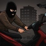 Ilustrasi pencurian kendaraan bermotor roda dua (Surabaya Aktual)