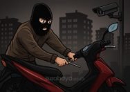 Ilustrasi pencurian kendaraan bermotor roda dua (Surabaya Aktual)