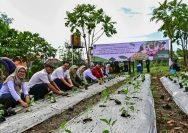 Gerakan tanam cabai dan bawang merah serentak lahan BTKD Jambangan, Surabaya, Rabu (20/8/2025).