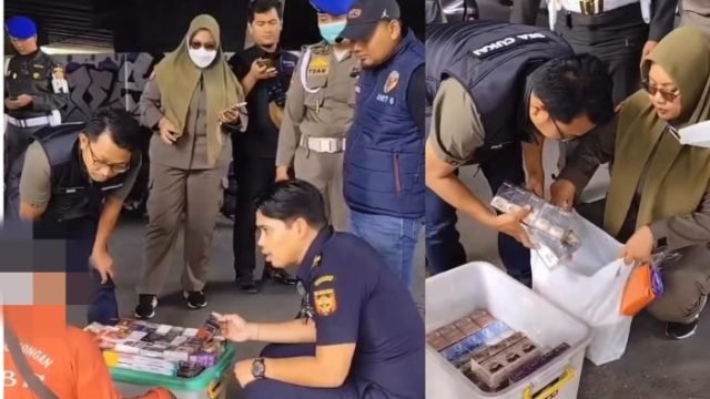 Giat operasi gabungan peredaran rokok ilegal di wilayah Surabaya Selatan (dok. Satpol PP Surabaya)