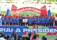 Pertandingan final sekaligus penutupan Piala Presiden U-12 dan U-15 Tahun 2025 di Gelora 10 Nopember (G10N), Tambaksari, Surabaya, Kamis (2/10/2025).
