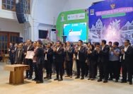 Pelantikan pengurus BPC HIPMI Surabaya Masa Bakti 2025-2028 di Gedung Barat Balai Pemuda Surabaya, Jumat (3/10/2025) malam (Foto: Surabaya Aktual)