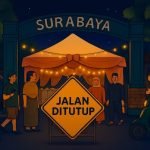 Ilustrasi jalan ditutup sementara karena ada acara hajatan (AI/Surabaya Aktual)