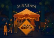 Ilustrasi jalan ditutup sementara karena ada acara hajatan (AI/Surabaya Aktual)