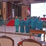 Pengukuhan PKK Kota Surabaya beserta seluruh jajaran pengurus masa bakti 2025-2030, di Gedung Wanita Candra Kencana, Rabu (5/11/2025).