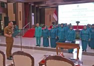 Pengukuhan PKK Kota Surabaya beserta seluruh jajaran pengurus masa bakti 2025-2030, di Gedung Wanita Candra Kencana, Rabu (5/11/2025).